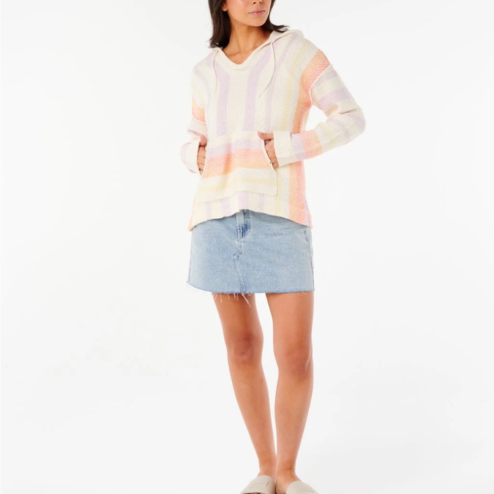 RIP CURL NEON ISLES KNIT PONCHO PULLOVER BEACH WEAR SZ M - Picture 3 of 10